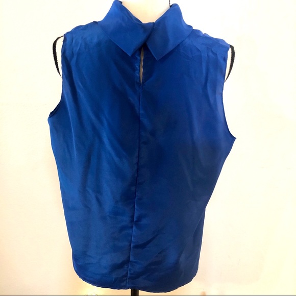 Vintage Blue Turtleneck Tank Top size large - Picture 4 of 6
